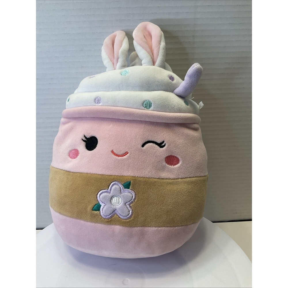 Squishmallows Food Suey Pink Milkshake 8" with Bunny‎ Ears Easter 2024